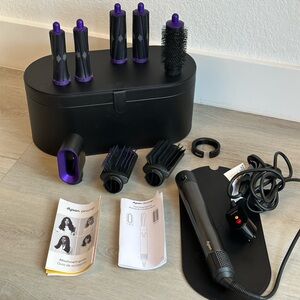 Dyson Airwrap complete Hair Styler Set with all Attachments black and purple